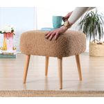 Casa si Gradina - Mobilier - Scaune si fotolii - Tabureti - Taburet, Atelier Del Sofa, blana artificiala, maro, 45x45x43 cm - Infinity.ro