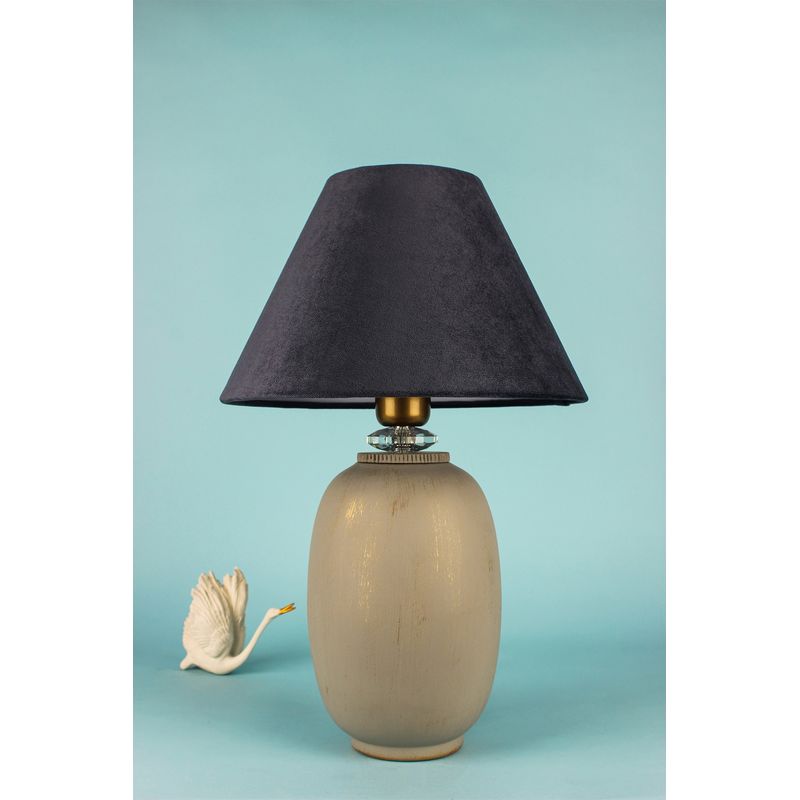 Casa si Gradina - Corpuri si surse de iluminat - Veioze si lampi - Veioze - Veioza, Opviq, ceramica, gri, 44 cm, 687HMY1492 - Infinity.ro