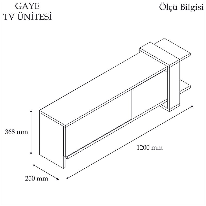 Casa si Gradina - Mobilier - Comode si corpuri - Comode - Comoda tv, Hanah Home, pal melaminat, nuc si alb, 120x25x36.8 cm - Infinity.ro
