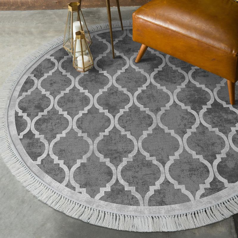 Casa si Gradina - Textile si covoare - Covoare - Covoare casa - Covor, Conceptum Hypnose, gri, 180x180 cm, 100% poliester, antiderapant - Infinity.ro