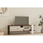 Casa si Gradina - Mobilier - Comode si corpuri - Comode - Comoda tv, Hanah Home, pal melaminat, nuc si alb, 120x25x36.8 cm - Infinity.ro