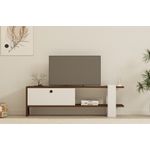 Casa si Gradina - Mobilier - Comode si corpuri - Comode - Comoda tv, Hanah Home, pal melaminat, nuc si alb, 120x25x36.8 cm - Infinity.ro
