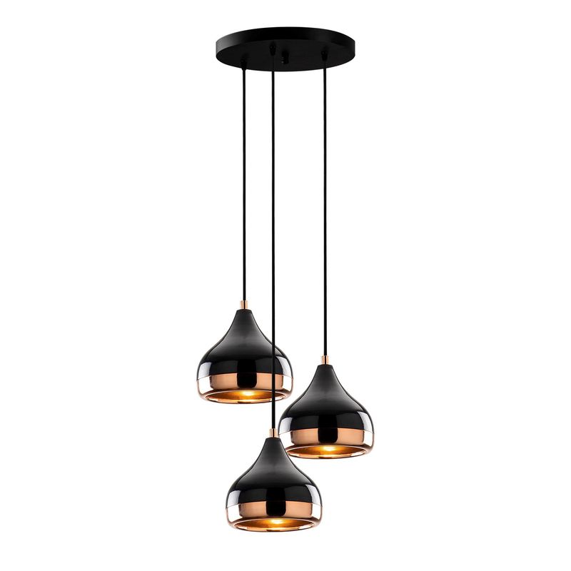 Casa si Gradina - Corpuri si surse de iluminat - Lustre si pendule - Lustra, Opviq, metal, negru cupru, diametru 37 cm, inaltime 111 cm - Infinity.ro