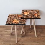 Casa si Gradina - Mobilier - Mese si birouri - Masute de cafea - Set masute de cafea, Hanah Home, mdf, camel maro portocaliu, 35x47x35 cm, 35x42x35 cm - Infinity.ro