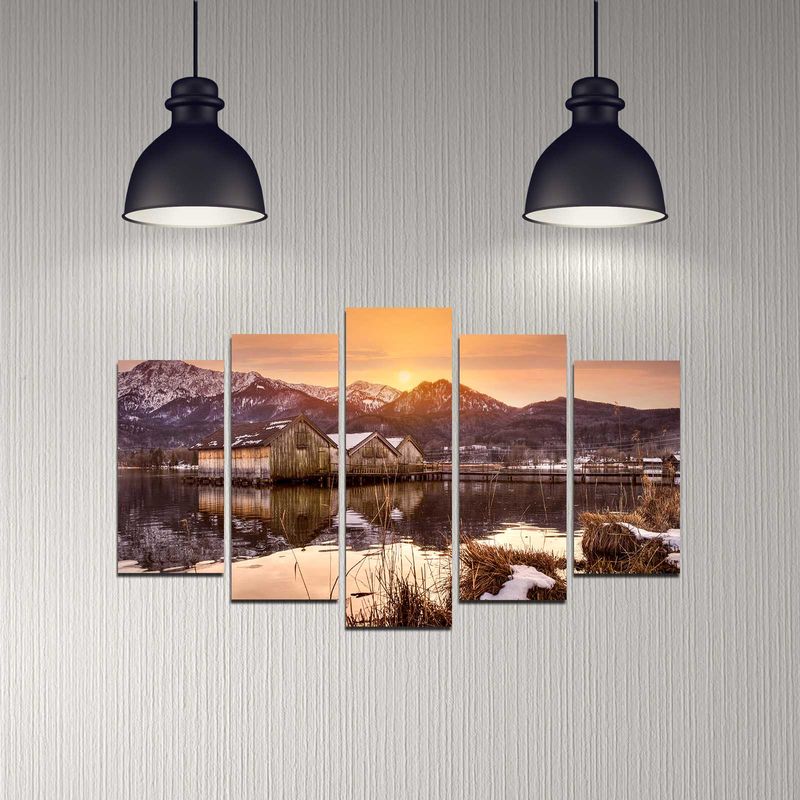 Casa si Gradina - Decoratiuni - Tablouri - Tablou decorativ mdf, Wallxpert, multicolor, 110x60 cm, 5 piese, 232MLD2943 - Infinity.ro