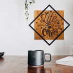 Casa si Gradina - Decoratiuni - Decoratiuni perete - Accesoriu decorativ de perete, Wallxpert, lemn si metal, nuc si negru, 54x54 cm, 899SKL2137 - Infinity.ro