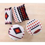 Casa si Gradina - Mobilier - Scaune si fotolii - Tabureti - Taburet, Atelier Del Sofa, bumbac si poliester, multicolor, picioare din lemn, 42x46 cm, 209FLF1110 - Infinity.ro