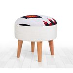 Casa si Gradina - Mobilier - Scaune si fotolii - Tabureti - Taburet, Atelier Del Sofa, bumbac si poliester, multicolor, picioare din lemn, 42x46 cm, 209FLF1110 - Infinity.ro