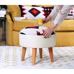 Casa si Gradina - Mobilier - Scaune si fotolii - Tabureti - Taburet, Atelier Del Sofa, bumbac si poliester, multicolor, picioare din lemn, 42x46 cm, 209FLF1110 - Infinity.ro
