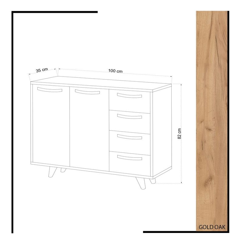 Casa si Gradina - Mobilier - Organizare si depozitare - Organizator incaltaminte - Dulap pentru pantofi, Hanah Home, pal melaminat, stejar si galben, 100x35x82 cm - Infinity.ro