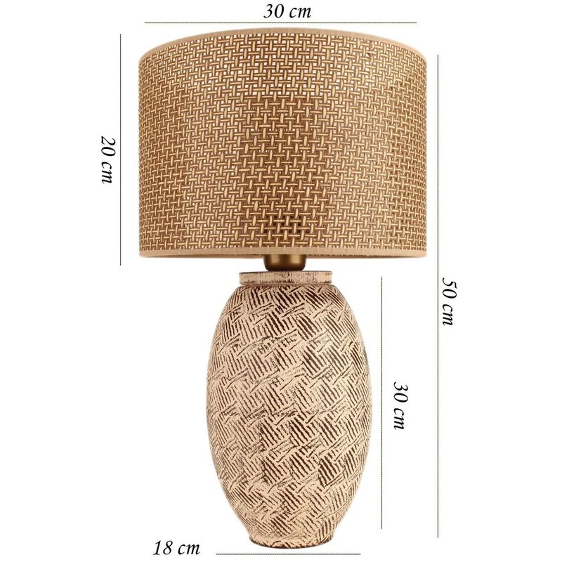 Casa si Gradina - Corpuri si surse de iluminat - Veioze si lampi - Veioze - Veioza, Opviq, ceramica, maro crem stejar, 30x20x50 cm - Infinity.ro