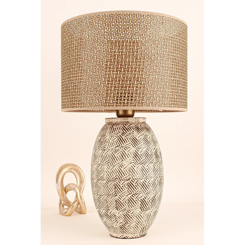 Casa si Gradina - Corpuri si surse de iluminat - Veioze si lampi - Veioze - Veioza, Opviq, ceramica, maro crem stejar, 30x20x50 cm - Infinity.ro