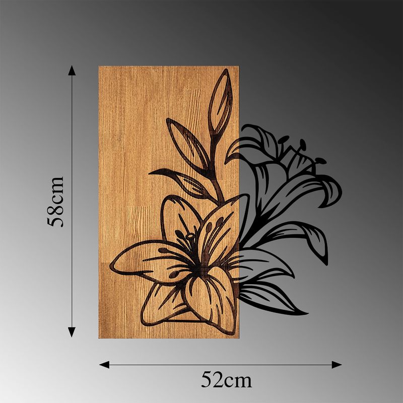 Casa si Gradina - Decoratiuni - Decoratiuni perete - Accesoriu decorativ de perete, Wallxpert, lemn si metal, nuc si negru, 58x52 cm - Infinity.ro