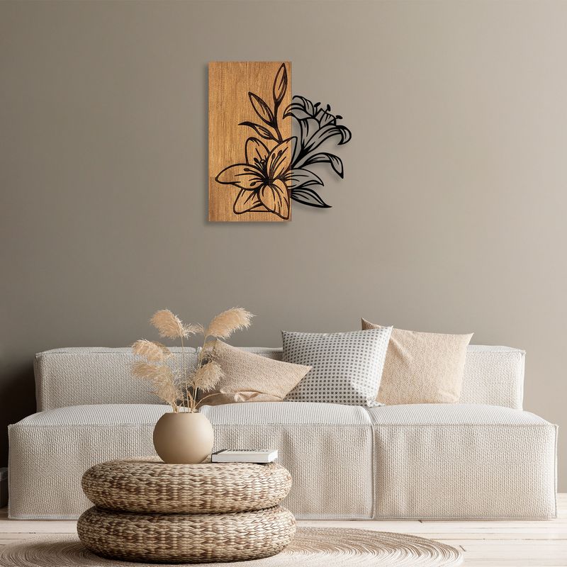 Casa si Gradina - Decoratiuni - Decoratiuni perete - Accesoriu decorativ de perete, Wallxpert, lemn si metal, nuc si negru, 58x52 cm - Infinity.ro