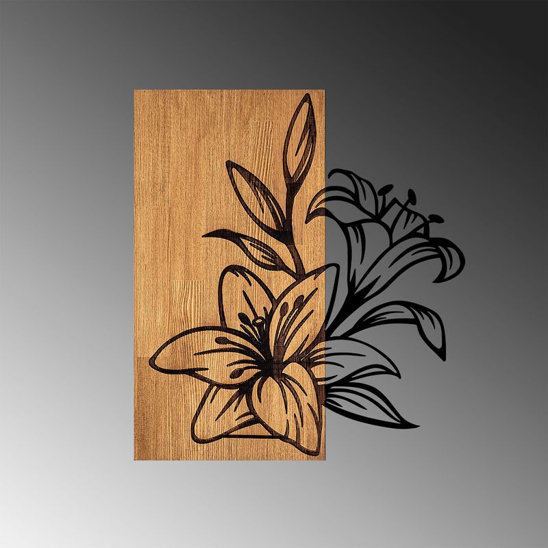 Casa si Gradina - Decoratiuni - Decoratiuni perete - Accesoriu decorativ de perete, Wallxpert, lemn si metal, nuc si negru, 58x52 cm - Infinity.ro