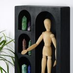 Casa si Gradina - Mobilier - Biblioteci si rafturi - Rafturi - Raft de perete, Hanah Home, lemn masiv, negru, 26x40x6 cm - Infinity.ro