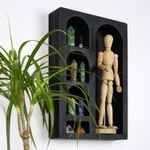 Casa si Gradina - Mobilier - Biblioteci si rafturi - Rafturi - Raft de perete, Hanah Home, lemn masiv, negru, 26x40x6 cm - Infinity.ro