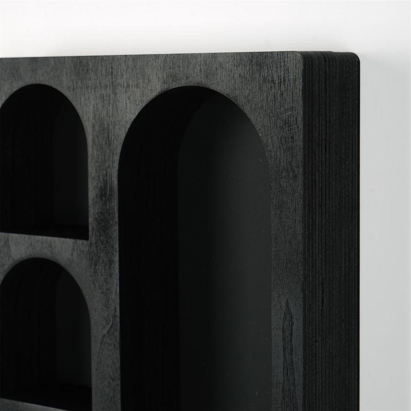 Casa si Gradina - Mobilier - Biblioteci si rafturi - Rafturi - Raft de perete, Hanah Home, lemn masiv, negru, 26x40x6 cm - Infinity.ro