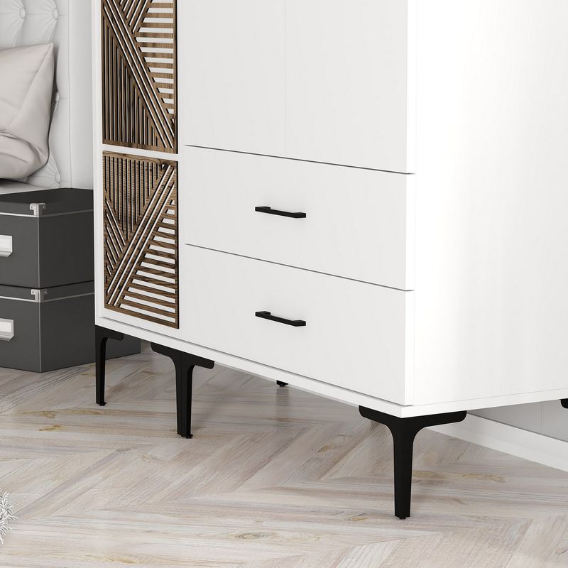 Casa si Gradina - Mobilier - Dulapuri si sifoniere - Sifoniere - Sifonier, Hanah Home, pal melaminat, alb, 120x47.5x201.4 cm, 845HCT5453 - Infinity.ro