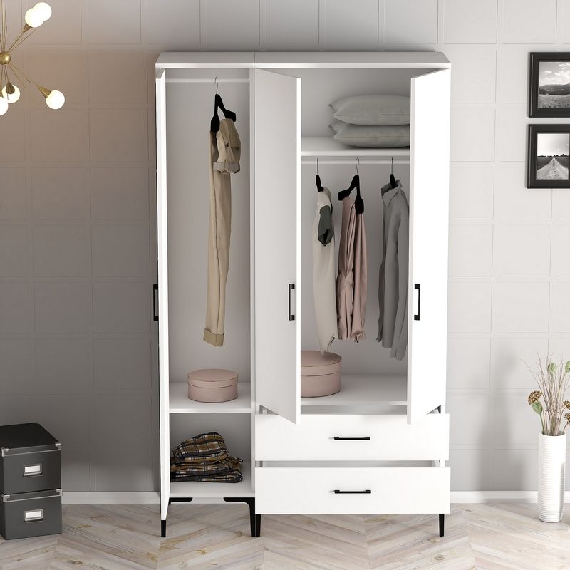 Casa si Gradina - Mobilier - Dulapuri si sifoniere - Sifoniere - Sifonier, Hanah Home, pal melaminat, alb, 120x47.5x201.4 cm, 845HCT5453 - Infinity.ro