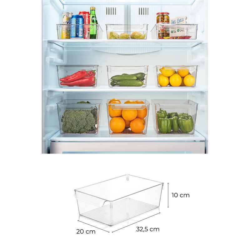 Casa si Gradina - Bucatarie si vesela - Organizare si depozitare bucatarie - Cutii alimentare - Set organizator frigider, Hermia, plastic, transparent, 20x32.5x10 cm, 3 bucati - Infinity.ro