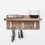 Casa si Gradina - Mobilier - Organizare si depozitare - Cuiere - Cuiere, Hanah Home, lemn molid, nuc, 30x13x11 cm - Infinity.ro