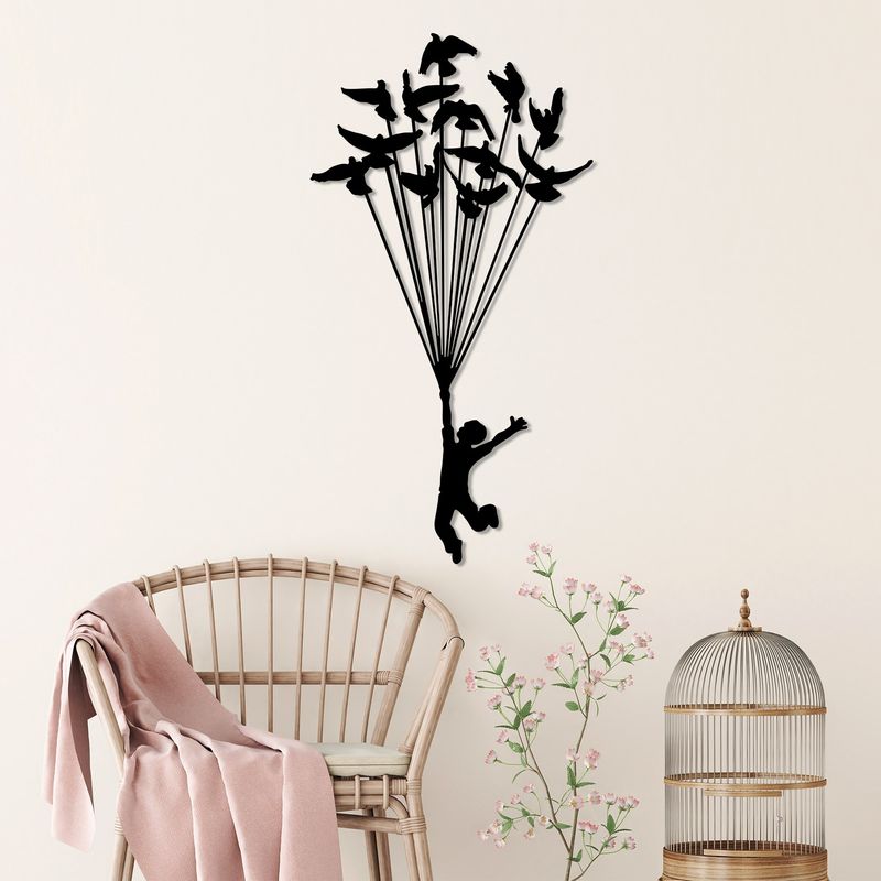 Casa si Gradina - Decoratiuni - Decoratiuni perete - Accesoriu decorativ de perete, Wallxpert, metal, negru, 45x85 cm - Infinity.ro