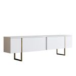 Casa si Gradina - Mobilier - Comode si corpuri - Comode - Comoda tv, Hanah Home, pal melaminat, alb auriu, 180x30x50 cm - Infinity.ro