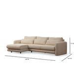 Casa si Gradina - Mobilier - Canapele si coltare - Coltare - Coltar, Hanah Home, lemn de fag si pal, bej, 290x165x97 cm - Infinity.ro