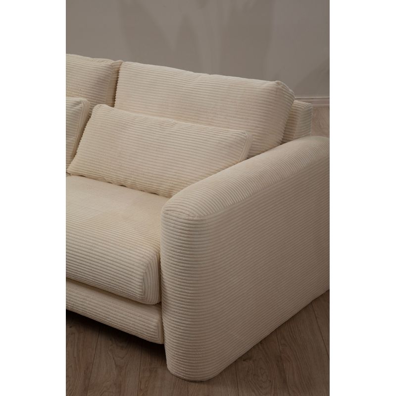 Casa si Gradina - Mobilier - Canapele si coltare - Coltare - Coltar, Hanah Home, lemn de fag si pal, bej, 290x165x97 cm - Infinity.ro