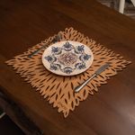 Casa si Gradina - Bucatarie si vesela - Organizare si depozitare bucatarie - Suporturi tacamuri si vase - Set suporturi de masa, Hermia, lemn, nuc, 36x36 cm, 6 piese, 790PYN1174 - Infinity.ro