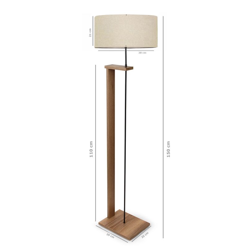 Casa si Gradina - Corpuri si surse de iluminat - Veioze si lampi - Lampadare - Lampadar, Opviq, mdf si pvc, bej si lemn, 150 cm - Infinity.ro