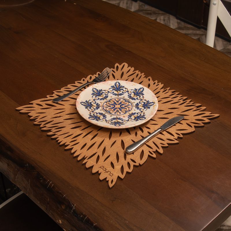 Casa si Gradina - Bucatarie si vesela - Organizare si depozitare bucatarie - Suporturi tacamuri si vase - Set suporturi de masa, Hermia, lemn, nuc, 36x36 cm, 6 piese, 790PYN1174 - Infinity.ro