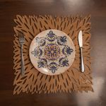 Casa si Gradina - Bucatarie si vesela - Organizare si depozitare bucatarie - Suporturi tacamuri si vase - Set suporturi de masa, Hermia, lemn, nuc, 36x36 cm, 6 piese, 790PYN1174 - Infinity.ro