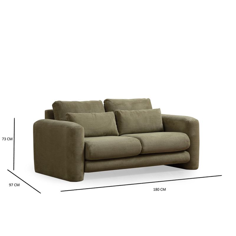 Casa si Gradina - Mobilier - Canapele si coltare - Canapele - Canapea 2 locuri, Atelier Del Sofa, lemn de fag si pal, verde, 180x97x73 cm - Infinity.ro