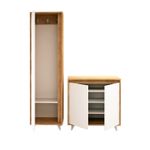 Casa si Gradina - Mobilier - Organizare si depozitare - Organizator incaltaminte - Dulap pentru pantofi, Hanah Home, pal melaminat, stejar si alb, 80x35x100 cm - Infinity.ro