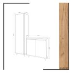 Casa si Gradina - Mobilier - Organizare si depozitare - Organizator incaltaminte - Dulap pentru pantofi, Hanah Home, pal melaminat, stejar si alb, 80x35x100 cm - Infinity.ro