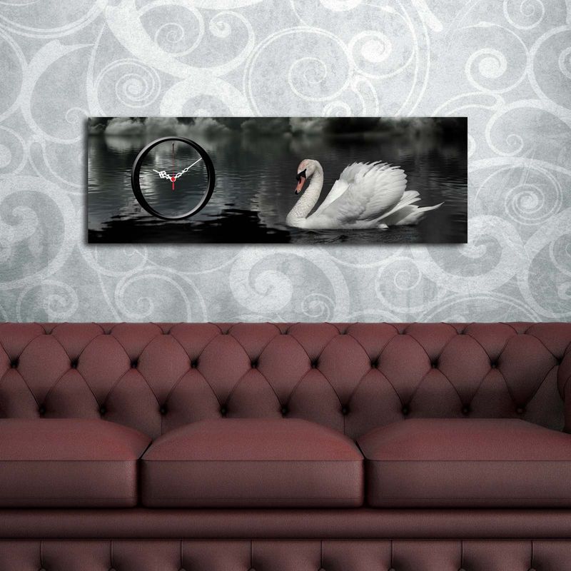 Casa si Gradina - Decoratiuni - Ceasuri - Ceas de perete decorativ, Wallxpert, panza suede, multicolor, 30x90 cm, 248CTY1619 - Infinity.ro