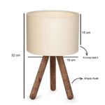 Casa si Gradina - Corpuri si surse de iluminat - Veioze si lampi - Veioze - Veioza, Opviq, lemn, crem, 19x15 cm, inaltime 32 cm - Infinity.ro