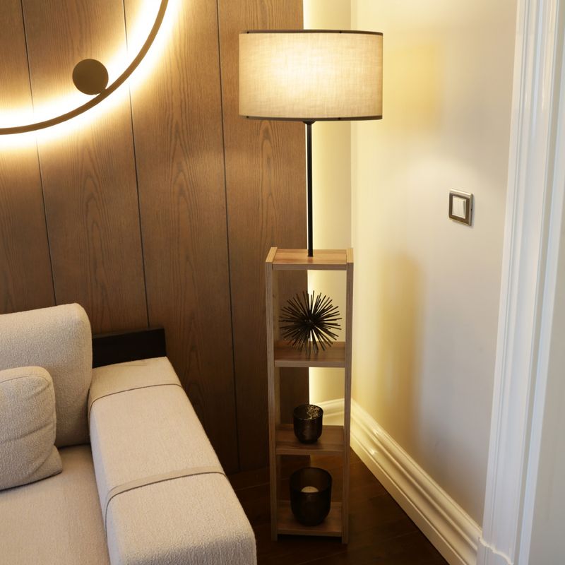 Casa si Gradina - Corpuri si surse de iluminat - Veioze si lampi - Lampadare - Lampadar, Opviq, lemn, mink, 150 cm - Infinity.ro