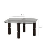 Casa si Gradina - Mobilier - Mese si birouri - Masute de cafea - Masuta de cafea, Hanah Home, sticla securizata si lemn masiv, antracit si fum, 80x80x40 cm - Infinity.ro