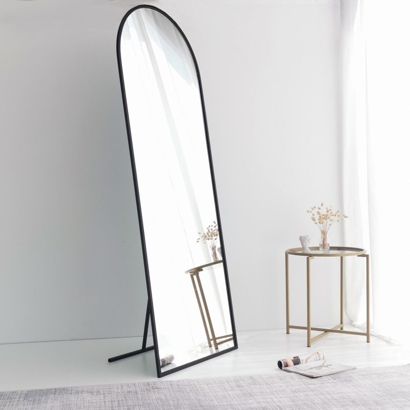 Casa si Gradina - Decoratiuni - Oglinzi - Oglinda de podea, Hanah Home, metal, negru mat, 65x180 cm - Infinity.ro