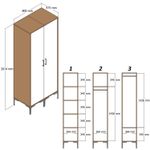 Casa si Gradina - Mobilier - Dulapuri si sifoniere - Sifoniere - Sifonier, Hanah Home, pal melaminat, nuc si alb, 80x47.5x201.4 cm, 845HCT5445 - Infinity.ro