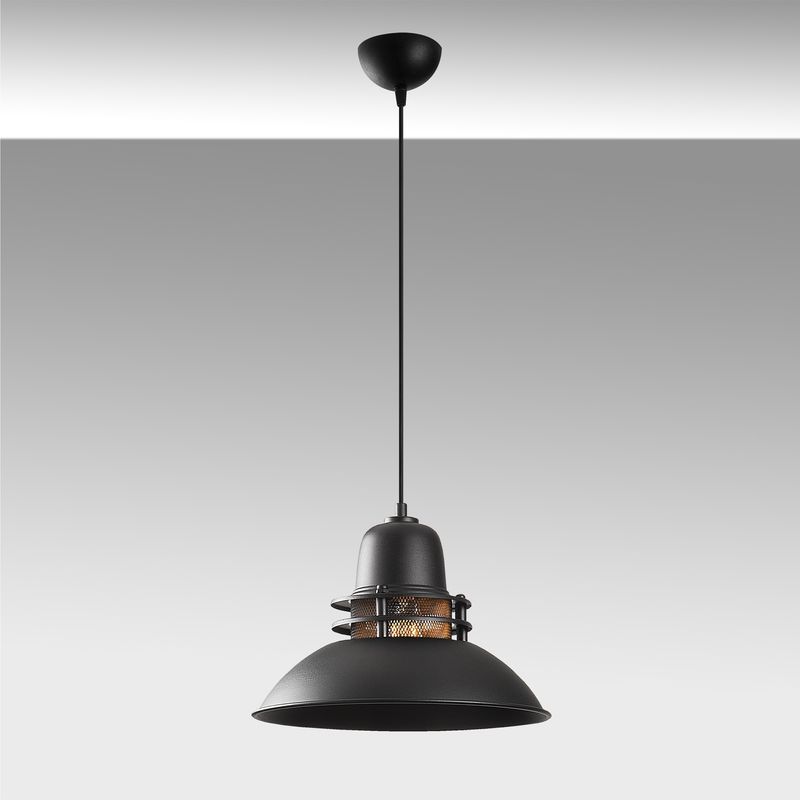 Casa si Gradina - Corpuri si surse de iluminat - Lustre si pendule - Lustra, Opviq, metal, negru auriu, diametru 34 cm, inaltime 123 cm - Infinity.ro