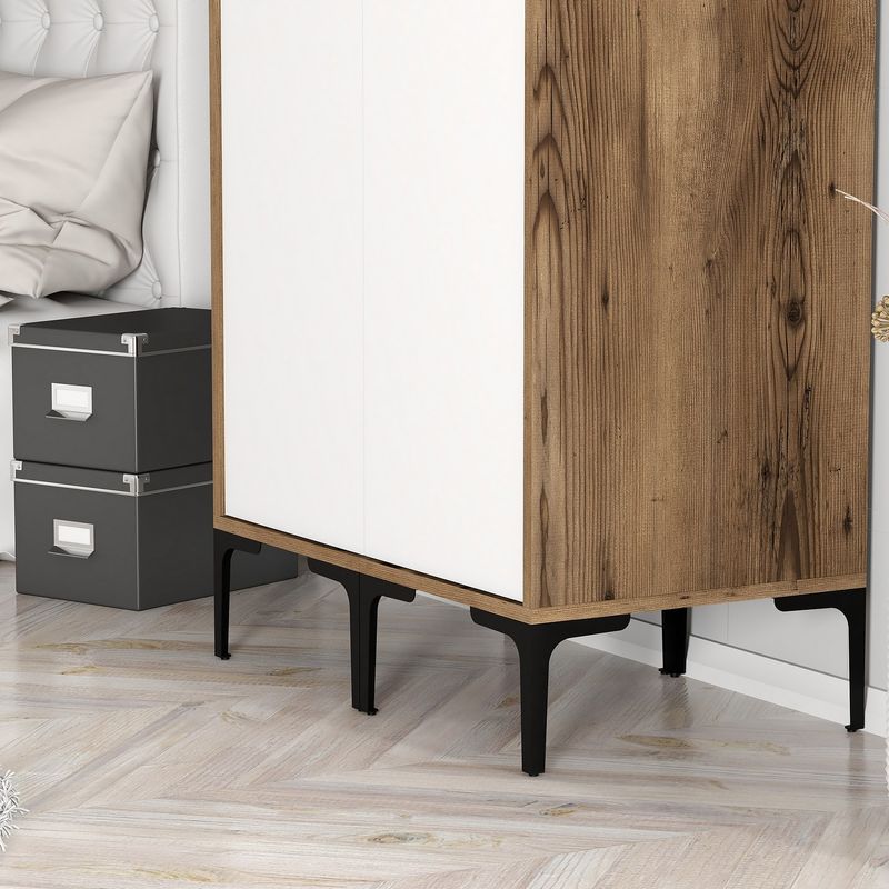 Casa si Gradina - Mobilier - Dulapuri si sifoniere - Sifoniere - Sifonier, Hanah Home, pal melaminat, nuc si alb, 80x47.5x201.4 cm, 845HCT5445 - Infinity.ro
