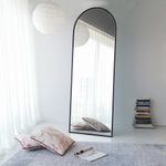 Casa si Gradina - Decoratiuni - Oglinzi - Oglinda de podea, Hanah Home, metal, negru mat, 65x180 cm - Infinity.ro