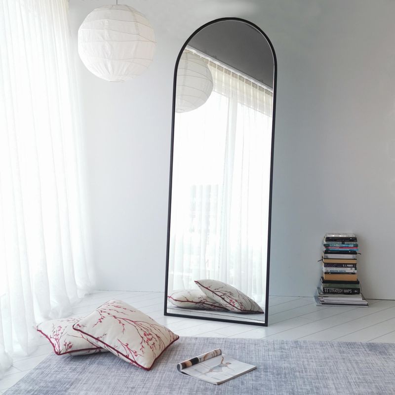 Casa si Gradina - Decoratiuni - Oglinzi - Oglinda de podea, Hanah Home, metal, negru mat, 65x180 cm - Infinity.ro