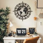 Casa si Gradina - Decoratiuni - Decoratiuni perete - Decoratiune de perete, Wallxpert, otel, negru, 49x49 cm, 507ATP1128 - Infinity.ro