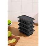 Casa si Gradina - Bucatarie si vesela - Accesorii bar - Forme cuburi de gheata - Forme cuburi de gheata, Hermia, plastic, antracit, 7,5x12,5x3,5 cm, set 4 bucati - Infinity.ro