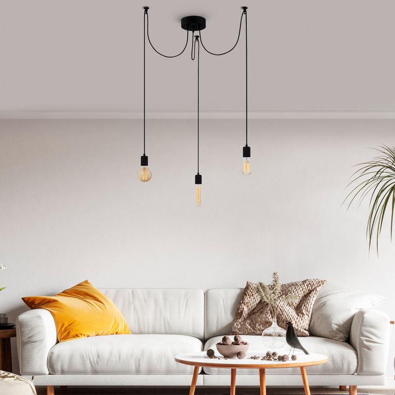 Casa si Gradina - Corpuri si surse de iluminat - Lustre si pendule - Candelabru, Opviq, metal, negru, 96x6x102 cm, inaltime reglabila - Infinity.ro